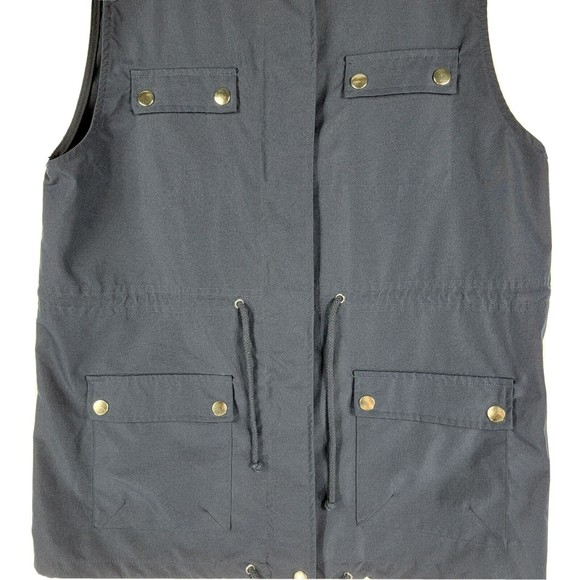 Entro Blue Full Zip Vest Drawstring Womens Medium Outdoors Hiking - Picture 2 of 7